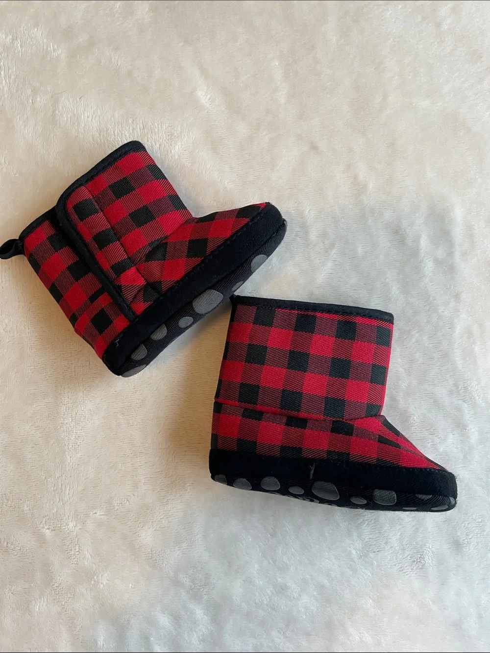 Buffalo Plaid Baby Booties